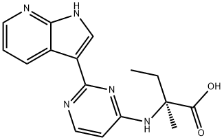 D-Isovaline, N-[2-(1H-pyrrolo[2,3-b]pyridin-3-yl)-4-pyrimidinyl]- Struktur