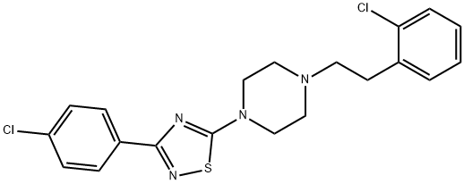 Piperazine, 1-[2-(2-chlorophenyl)ethyl]-4-[3-(4-chlorophenyl)-1,2,4-thiadiazol-5-yl]- Struktur