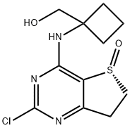 Cyclobutanemethanol, 1-[[(5R)-2-chloro-6,7-dihydro-5-oxidothieno[3,2-d]pyrimidin-4-yl]amino]- Struktur