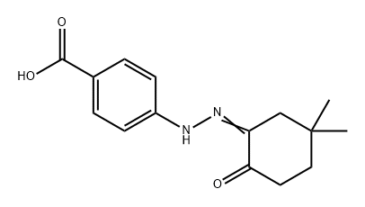 Benzoic acid, 4-[2-(5,5-dimethyl-2-oxocyclohexylidene)hydrazinyl]- Struktur