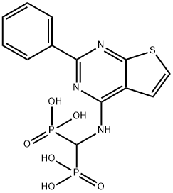 Phosphonic acid, P,P'-[[(2-phenylthieno[2,3-d]pyrimidin-4-yl)amino]methylene]bis- Struktur