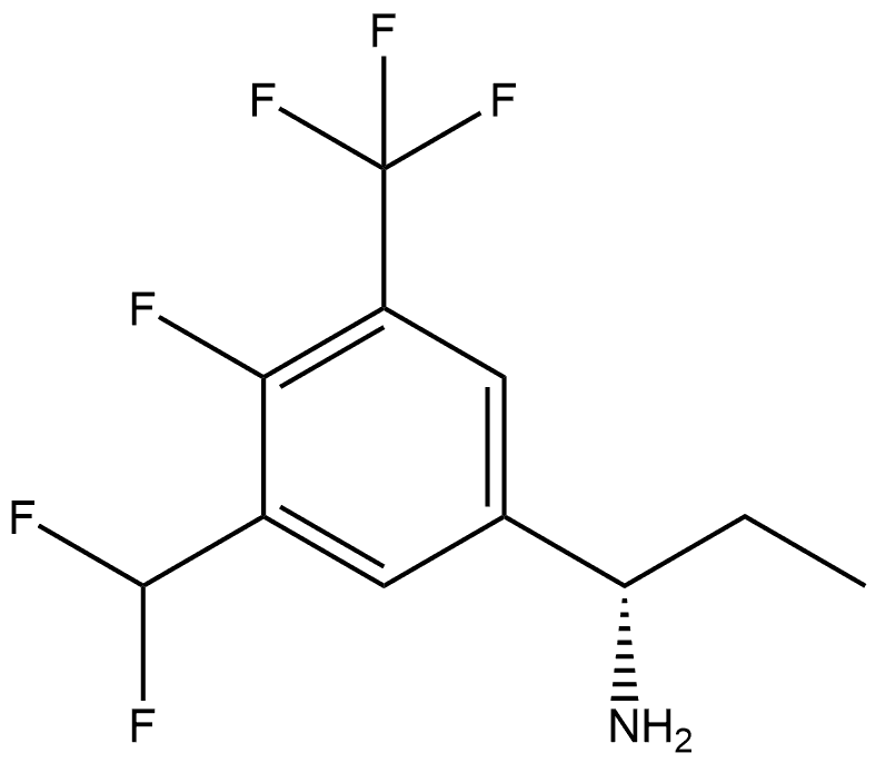 (S)-1-(3-(difluoromethyl)-4-fluoro-5-(trifluoromethyl)phenyl)propan-1-amine Struktur