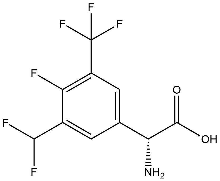 (R)-2-amino-2-(3-(difluoromethyl)-4-fluoro-5-(trifluoromethyl)phenyl)acetic acid Struktur