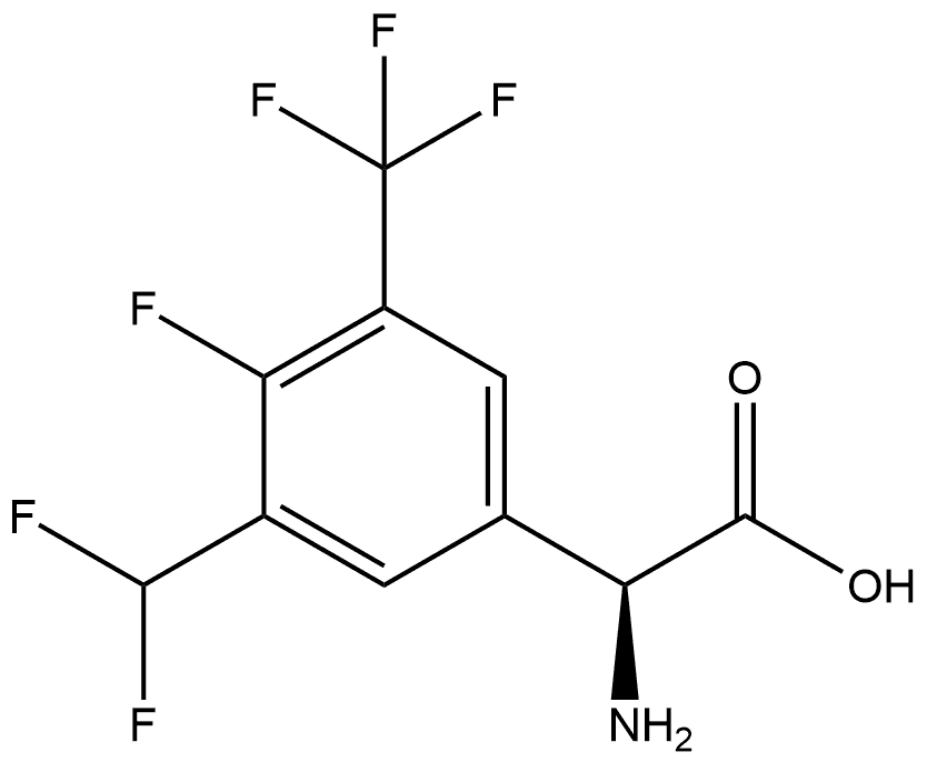 (S)-2-amino-2-(3-(difluoromethyl)-4-fluoro-5-(trifluoromethyl)phenyl)acetic acid Struktur