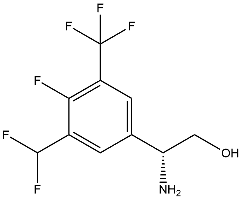 (R)-2-amino-2-(3-(difluoromethyl)-4-fluoro-5-(trifluoromethyl)phenyl)ethan-1-ol Struktur