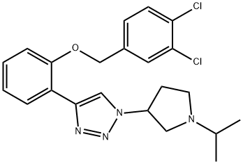 4-[2-[(3,4-Dichlorophenyl)methoxy]phenyl]-1-[1-(1-methylethyl)-3-pyrrolidinyl]-1H-1,2,3-triazole Struktur