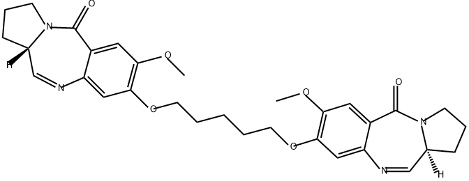 5H-Pyrrolo[2,1-c][1,4]benzodiazepin-5-one, 8,8'-[1,5-pentanediylbis(oxy)]bis[1,2,3,11a-tetrahydro-7-methoxy-, (11aS,11'aS)-|化合物 PBD DIMER-2