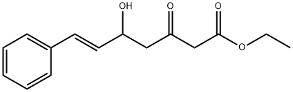 6-Heptenoic acid, 5-hydroxy-3-oxo-7-phenyl-, ethyl ester, (6E)- Struktur