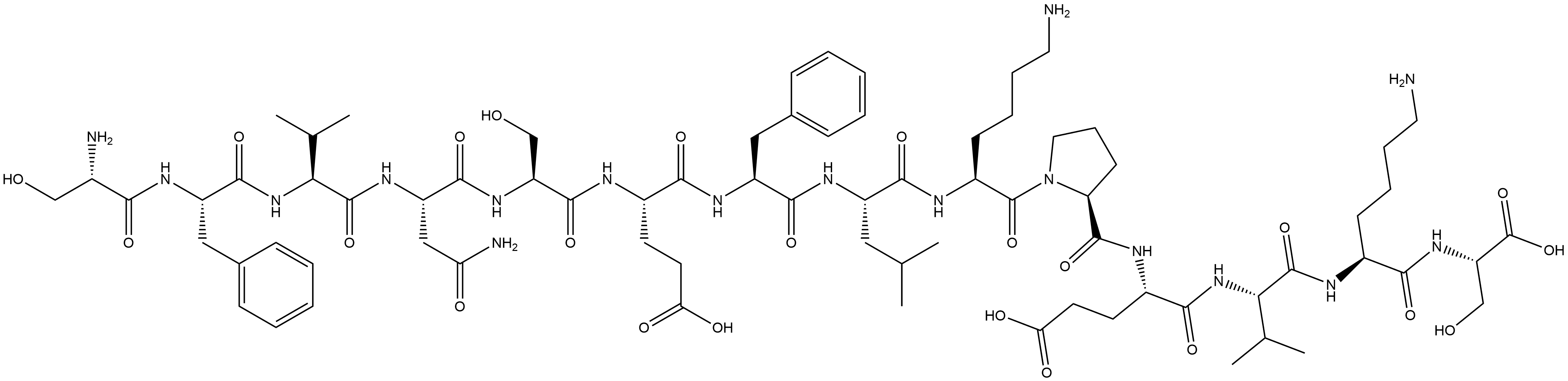 L-Serine, L-seryl-L-phenylalanyl-L-valyl-L-asparaginyl-L-seryl-L-α-glutamyl-L-phenylalanyl-L-leucyl-L-lysyl-L-prolyl-L-α-glutamyl-L-valyl-L-lysyl- Struktur