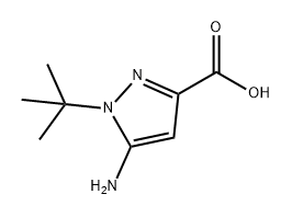 1H-Pyrazole-3-carboxylic acid, 5-amino-1-(1,1-dimethylethyl)- Struktur