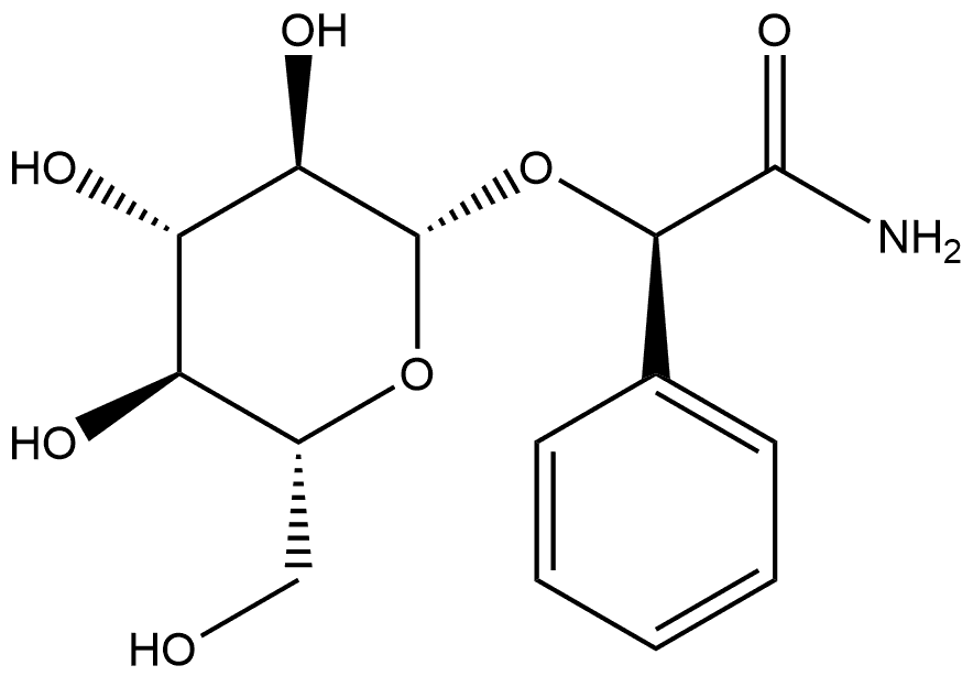 Benzeneacetamide, α-(β-D-glucopyranosyloxy)-, (αR)- Struktur