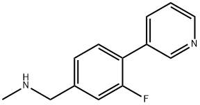 Benzenemethanamine, 3-fluoro-N-methyl-4(3-pyridinyl) Struktur