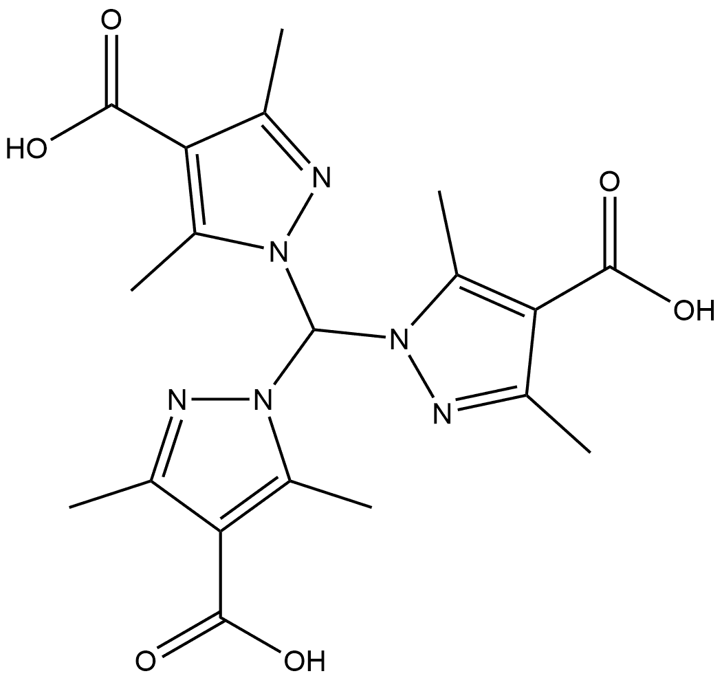 1,1′,1′′-Methylidynetris[3,5-dimethyl-1H-pyrazole-4-carboxylic acid] Struktur