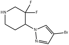 4-(4-bromo-1H-pyrazol-1-yl)-3,3-difluoropiperidine Struktur