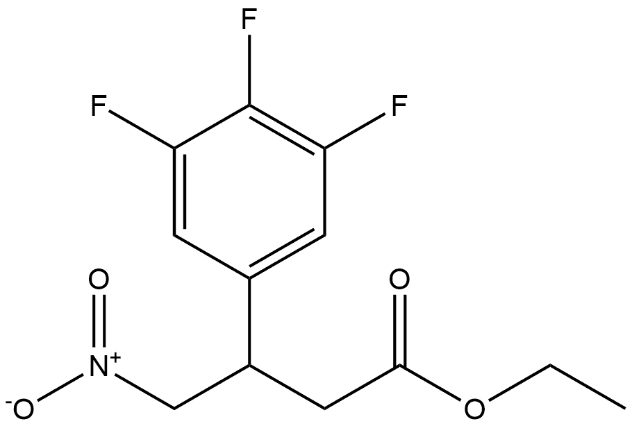Benzenepropanoic acid, 3,4,5-trifluoro-β-(nitromethyl)-, ethyl ester Struktur