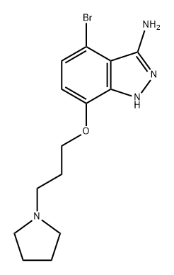 1H-Indazol-3-amine, 4-bromo-7-[3-(1-pyrrolidinyl)propoxy]- Struktur