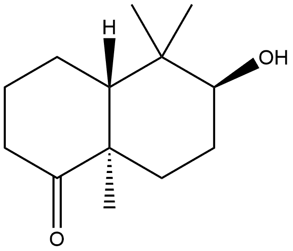 1(2H)-Naphthalenone, octahydro-6-hydroxy-5,5,8a-trimethyl-, [4aR-(4aα,6α,8aβ)]- (9CI) Struktur