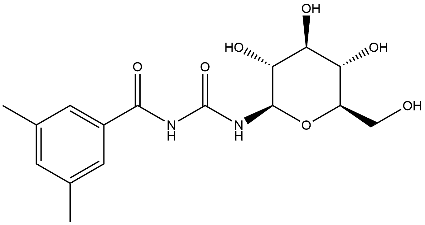 Benzamide, N-[(β-D-glucopyranosylamino)carbonyl]-3,5-dimethyl- Struktur