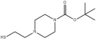 1-Piperazinecarboxylic acid, 4-(2-mercaptoethyl)-, 1,1-dimethylethyl ester Struktur