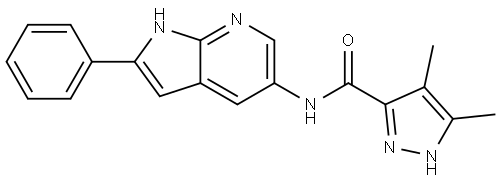 1H-Pyrazole-3-carboxamide, 4,5-dimethyl-N-(2-phenyl-1H-pyrrolo[2,3-b]pyridin-5-yl)- Struktur