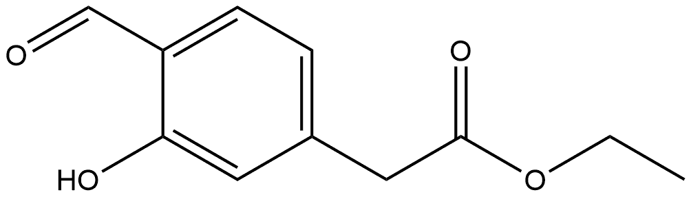 Benzeneacetic acid, 4-formyl-3-hydroxy-, ethyl ester Structure