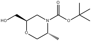 Tert-butyl (2R,5R)-2-(hydroxymethyl)-5-methylmorpholine-4-carboxylate Struktur