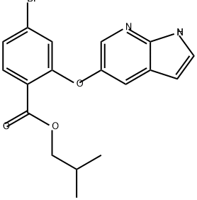 Benzoic acid, 4-bromo-2-(1H-pyrrolo[2,3-b]pyridin-5-yloxy)-, 2-methylpropyl ester Structure