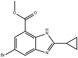 1H-Benzimidazole-7-carboxylic acid, 5-bromo-2-cyclopropyl-, methyl ester Struktur