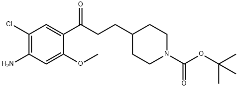 1-Piperidinecarboxylic acid, 4-[3-(4-amino-5-chloro-2-methoxyphenyl)-3-oxopropyl]-, 1,1-dimethylethyl ester Struktur