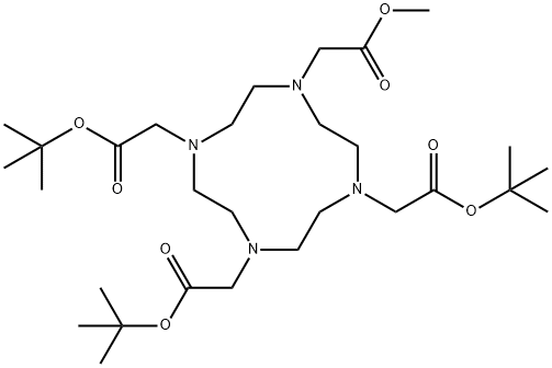 1,4,7,10-Tetraazacyclododecane-1,4,7,10-tetraacetic acid, 1,4,7-tris(1,1-dimethylethyl) 10-methyl ester Struktur