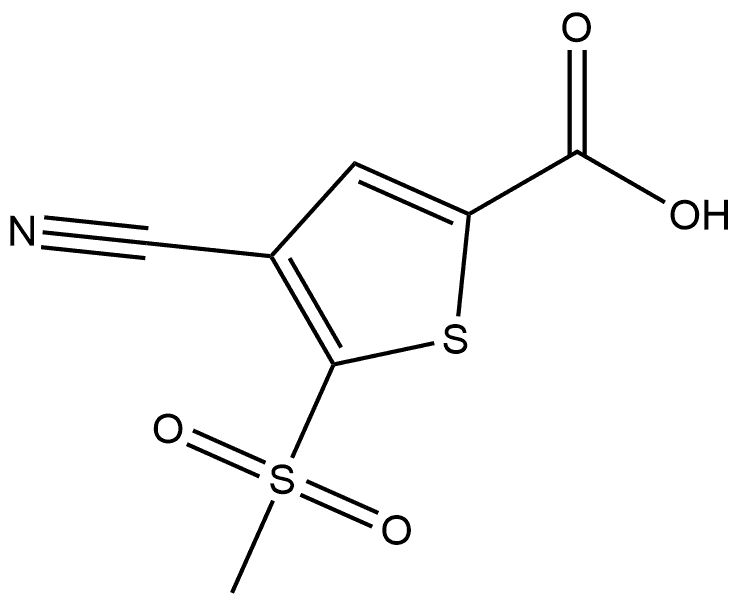 4-Cyano-5-(methylsulfonyl)thiophene-2-carboxylic acid Struktur