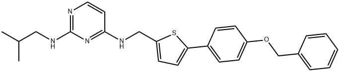 2,4-Pyrimidinediamine, N2-(2-methylpropyl)-N4-[[5-[4-(phenylmethoxy)phenyl]-2-thienyl]methyl]-|化合物 ZY-444