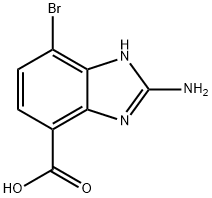 1H-Benzimidazole-4-carboxylic acid, 2-amino-7-bromo- Struktur