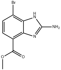 1H-Benzimidazole-4-carboxylic acid, 2-amino-7-bromo-, methyl ester Struktur
