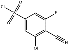 4-Cyano-3-fluoro-5-hydroxybenzenesulfonylchloride Struktur