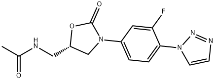 Acetamide, N-[[(5S)-3-[3-fluoro-4-(1H-1,2,3-triazol-1-yl)phenyl]-2-oxo-5-oxazolidinyl]methyl]- Struktur