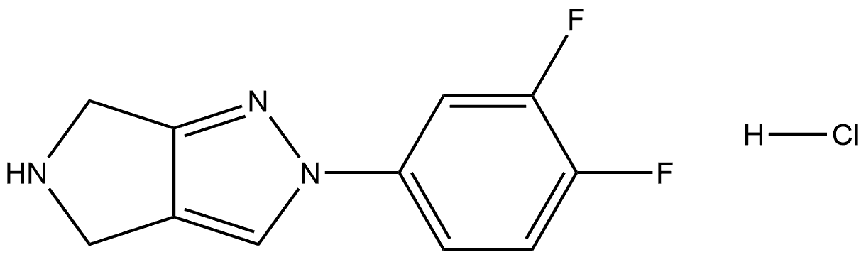 Pyrrolo[3,4-c]pyrazole, 2-(3,4-difluorophenyl)-2,4,5,6-tetrahydro-, hydrochloride (1:1) Struktur