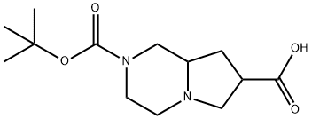 Pyrrolo[1,2-a]pyrazine-2,7(1H)-dicarboxylic acid, hexahydro-, 2-(1,1-dimethylethyl) ester Struktur