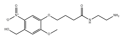 Butanamide, N-(2-aminoethyl)-4-[4-(hydroxymethyl)-2-methoxy-5-nitrophenoxy]- Struktur