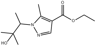 1H-Pyrazole-4-carboxylic acid, 1-(2-hydroxy-1,2-dimethylpropyl)-5-methyl-, ethyl ester Struktur