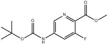 2-Pyridinecarboxylic acid, 5-[[(1,1-dimethylethoxy)carbonyl]amino]-3-fluoro-, methyl ester Struktur