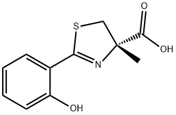 4-Thiazolecarboxylic acid, 4,5-dihydro-2-(2-hydroxyphenyl)-4-methyl-, (4S)- Struktur