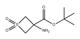 3-Thietanecarboxylic acid, 3-amino-, 1,1-dimethylethyl ester, 1,1-dioxide Struktur
