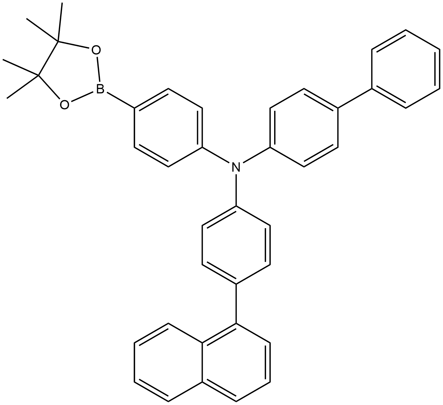 N-[4-(1-Naphthalenyl)phenyl]-N-[4-(4,4,5,5-tetramethyl-1,3,2-dioxaborolan-2-yl)phenyl][1,1′-biphenyl]-4-amine Struktur