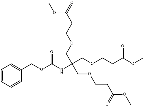 Dimethyl 3,3’-[[2-(Cbz-amino)-2-[(3-methoxy-3-oxopropoxy)methyl]propane-1,3-diyl]bis(oxy)]dipropanoate Struktur