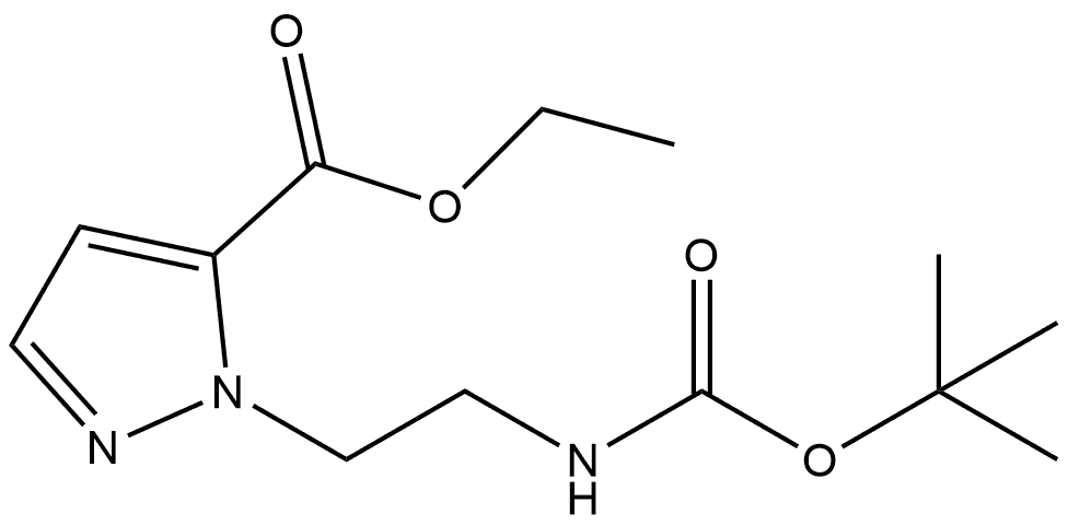 Ethyl 1-[2-[[(1,1-dimethylethoxy)carbonyl]amino]ethyl]-1H-pyrazole-5-carboxylate Struktur
