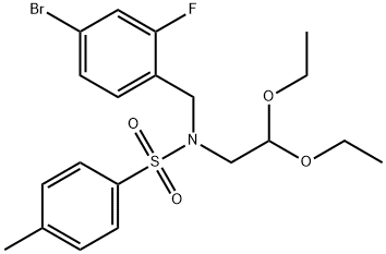 Benzenesulfonamide, N-[(4-bromo-2-fluorophenyl)methyl]-N-(2,2-diethoxyethyl)-4-methyl- Struktur