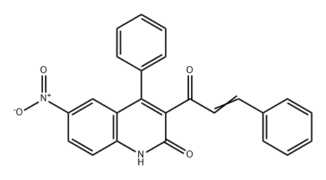 2(1H)-Quinolinone, 6-nitro-3-(1-oxo-3-phenyl-2-propen-1-yl)-4-phenyl- Struktur