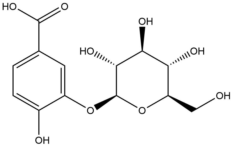 Benzoic acid, 3-(β-D-glucopyranosyloxy)-4-hydroxy- Struktur