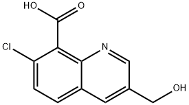 8-Quinolinecarboxylic acid, 7-chloro-3-(hydroxymethyl)- Structure